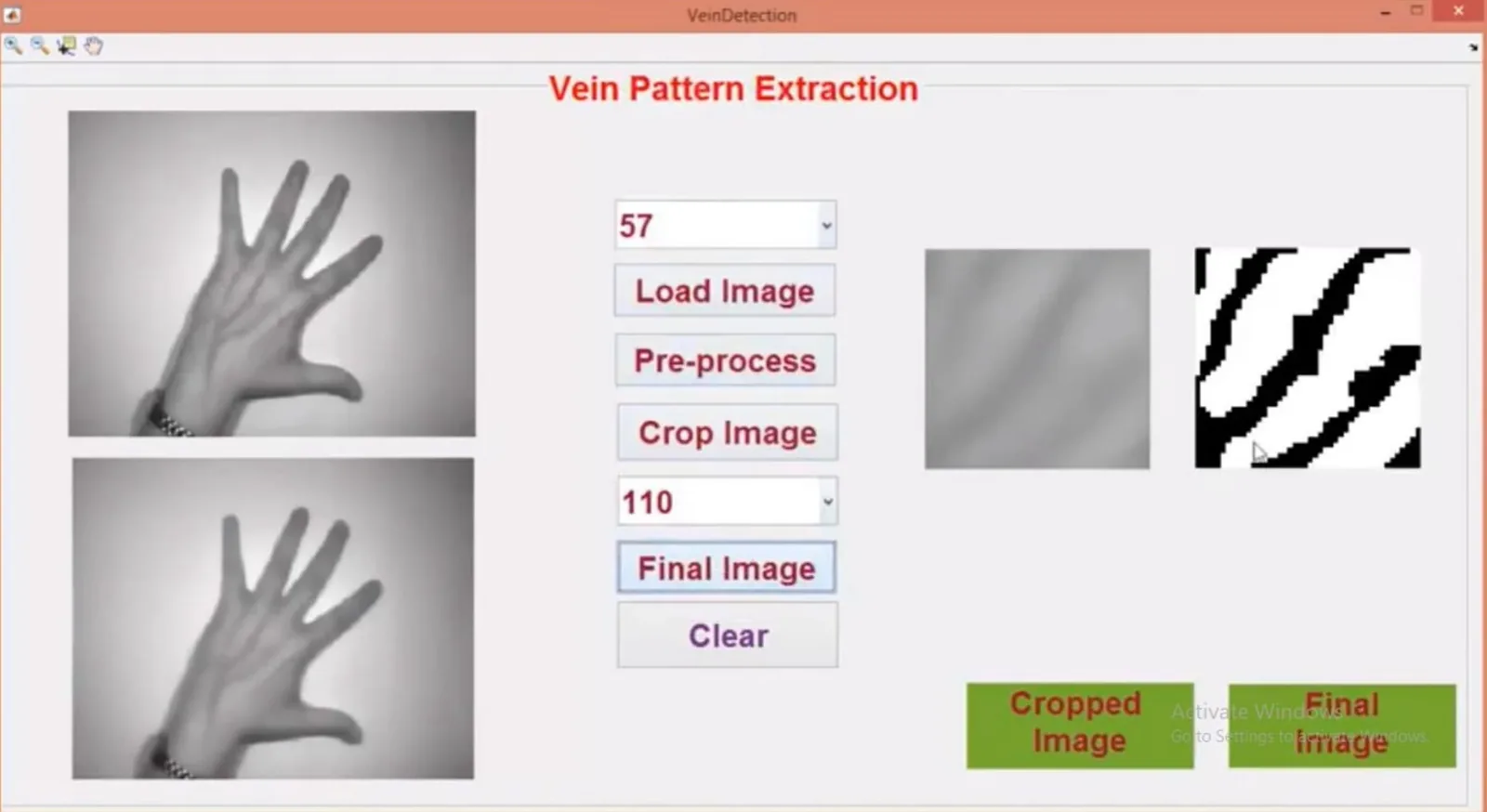 Dynamic ROI hand vein authentication